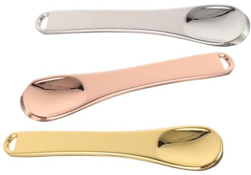 Toyvian Espátulas Fáciles de Limpiar y Controlar Cantidad 3piezas de Aleación de Aluminio de Belleza para Cuidado Facial Ideales para Uso en Salones de Belleza y Viajes
