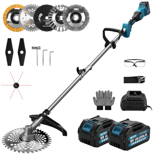 1380W Akku Grästrimmare för Makita-batterier, med 2 batterier och laddare