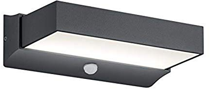 Trio Leuchten Cuando 226669242 LED Außen Wandleuchte, Aluminium, 11 Watt, Anthrazit, Bewegungsmelder
