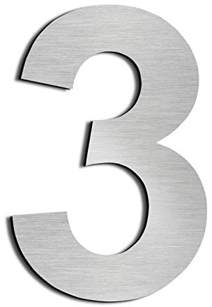 nanlyiau 4in/10.2cm Numeri civici Numero di acciaio Numero civico esterno in Solido Acciaio Inossidabile 304,Aspetto Fluttuante(4in 3)