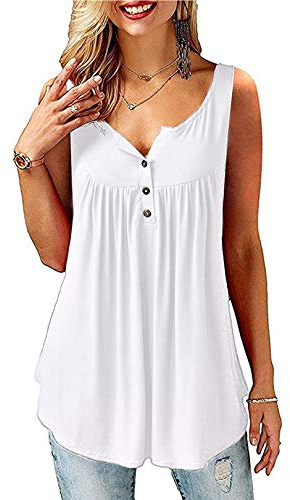 Amoretu Dam V-ringad t-shirt knappar tunika långa/kortärmad toppar
