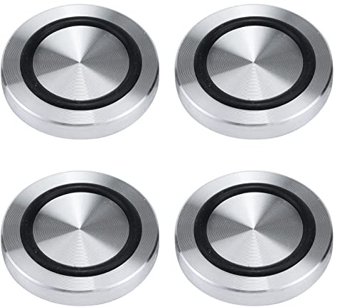 Antrader M8 Thread 40mm Diameter 7mm Thick Aluminum Circle Disc Glass Top Adapter for Glass Table Tea Tables with Anti-Slip Rubber Ring, 4 Pack