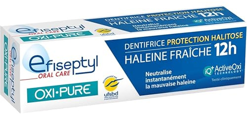 Efiseptyl - Dentifrice Oxi-pure Protection Halitose - Haleine Fraîche 12H - Efficacité Prouvée - 75 ml