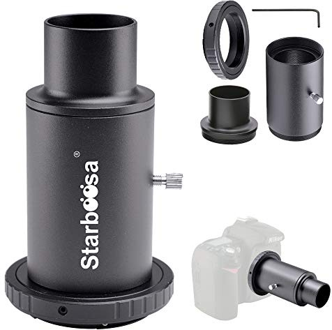 Starboosa 3,2 cm T-Adapter und T2-T-Ring-Adapter – für Nikon SLR-Kameras mit Teleskopen verbunden – für Prime-Fokus oder Okular-Projektion