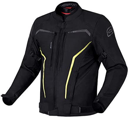 OZONE MOTO Delta IV Motorradjacke Herren | Wasserdicht Membran | Ellbogen und Schultern Protektoren | 3 Belüftungskanäle | Reflektierende Elemente | 4 Taschen | Größen bis 13XL