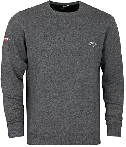 Callaway Golf Herren Odyssey Logo Knit Crew Golf Sweater - Charcoal - L