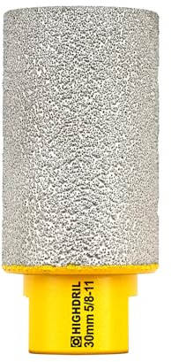 HIGHDRIL Diamond Milling Bit for Enlarging and Shaping Hole,Diameter 30mm (1-1/7) Dry Drilling Core Bit for Porcelain,Hard Ceramic,Granite and Marble