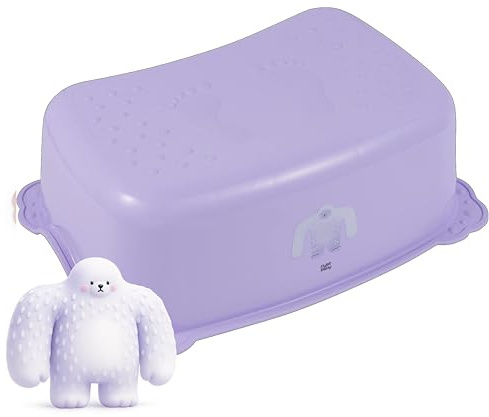 Hylat Baby Tabouret marchepied Enfant - Stable, ne Glisse Pas, léger - pour Un Enfant de 3 Ans, Peut Soutenir jusqu'à 40 kg Environ, Motif:Yeti - Violet