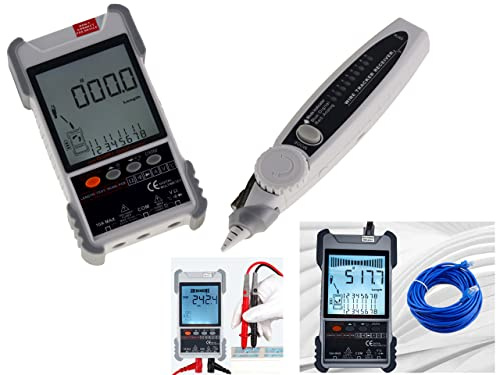 KALEA-INFORMATIQUE Professioneller Digitaler LCD-Netzwerktester RJ45 RJ11 und Multimeter: Mapping, Durchgängigkeit, Länge, POE, Spannung, Ortung, Fackel, Spannung Strom AC DC, Temperatur, Dioden. | Netzwerktester RJ45/RJ11 mit integriertem Multimeter, Messung Länge, PoE, Spannung, Strom und Temperatur.
