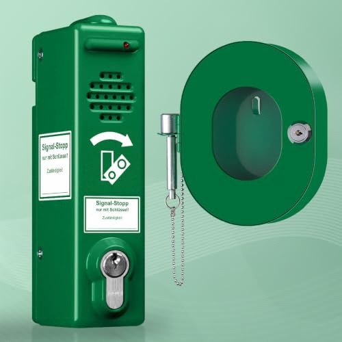 TMS PRO SHOP Kombi-Set: Türwächter verschiedenschließend, 80 dB/105 dB mit Notschlüsselkasten aus Aluminium, Art.-Nr. 609636