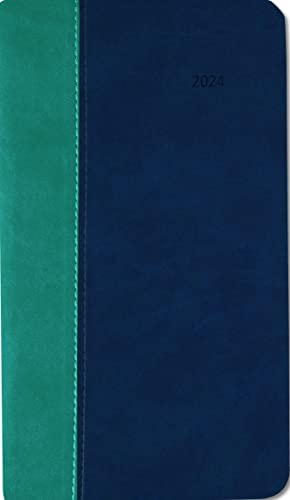 Taschenkalender Premium Water türkis-blau 2024 - Büro-Kalender 9x15,6 cm - 1 Woche 2 Seiten - 128 Seiten - mit weichem Tucson-Einband - Alpha Edition