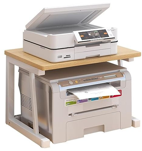 MOBAAK DruckerstäNder Druckertisch Desktop-Druckerständer Aus Holz, Metallrahmen, Druckerhalter, Druckerregal Für Drucker, Scanner, Fax Druckerschrank (Color : A, Size : 48x30x27cm)