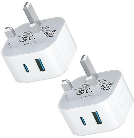 LOVEAI USB C Plug i Phone Fast Charge, 2PACK Type C Plug USBC Charger UK Fast Charging Compatible with iPhone 17/17 Air/17 Pro Max/16e/16/16 Pro/15/14/13/12/11/X/XR/XS/8/7/6/5/SE/iPad Pro