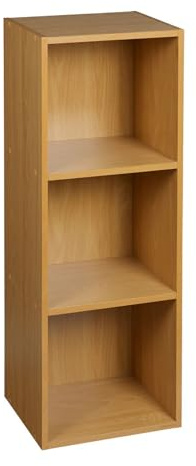 URBNLIVING Tier Wooden Bookcase Shelving Display Storage Shelf Unit Wood Shelves (Beech, 3 Shelf)