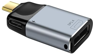 SinLoon USB C auf DisplayPort Adapter 1.4 8K@60Hz DisplayPort Adapter Typ C Stecker auf Buchse mit 100W PD Netzteil für MacBook Pro 2018 Steam Deck 2019, IPAD Pro/iMac 2020/2018