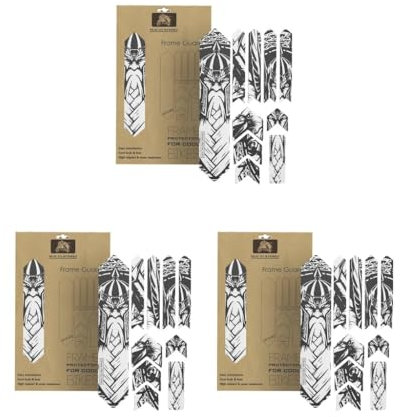 Mealoodiousmusea 3er-Set Rahmen-Schutzfolie, MTB, Rennrad, dekoratives Klebeband, Krieger