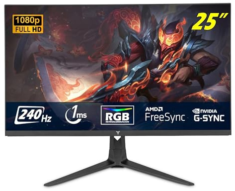 Moniteur Gaming Plat YEYIAN Avance 25 FHD | 1920x1080 | Panneau LED VA | Effets RGB | Angle de Vue 178° | Contraste 3000:1 | 240 Hz | Format 16:9 | 16,7 Millions de Couleurs | Temps de Réponse 1 ms |