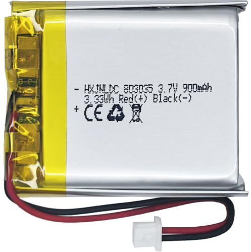 DC 3.7v 900mah 803035 batería Recargable de polímero de Litio, Adecuada para Productos electrónicos DIY 3.7-5v, batería incorporada de 2 Cables y lámparas LED