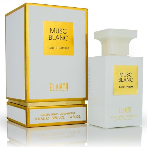 Eau de Parfum Musc Blanc pour Femme - EL AMIR - 100ml - Fragrance de Luxe avec Notes d'Oud, Musc et Fraîcheur - Fabriqué à Dubaï