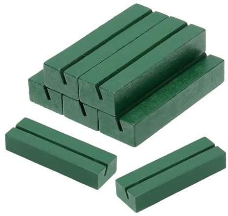 PATIKIL 5 Unidades Soporte para Tarjetas de Lugar de Madera Verde | Soporte para Señal de Mesa, Soportes para Números de Mesa, Soportes para Tarjetas de Nombre para Mostrar Fotos Menú