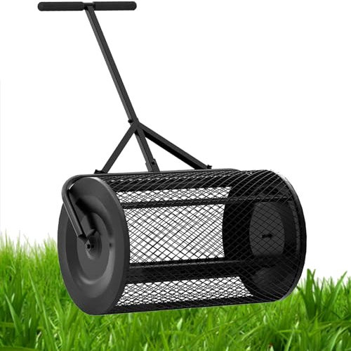 OJKJGY Spandiconcime per Prato, spandiconcime a rulli, spandiconcime Leggero, spandiconcime, per la Cura del Giardino e del Cortile, verde-32 * 60 cm