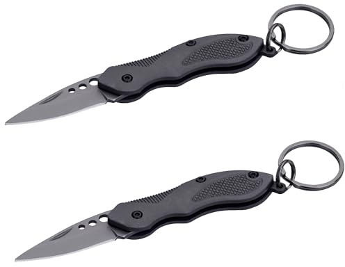 munkees Klappmesser, Taschenmesser Schlüsselanhänger Edelstahl, Anthrazit