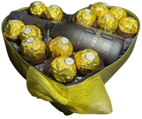 Donda's House® Bombones FERRERO. Cesta Kinder. Regalo original San Valentin. Ferrero Rocher. Bombones Ferrero Rocher. Regalo pareja. Regalos originales mujer, San Valentin, cumpleaños, aniversario.