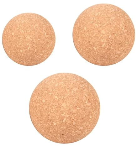 3 x Yoga Massage Ball, 6/8/10 cm Fascia Ball Set, Cork Ball, Muscle Ball for Deep Tissue, Trigger Point Release Lacross Ball, Fascia Balls, Massage Balls for Fascia Training,