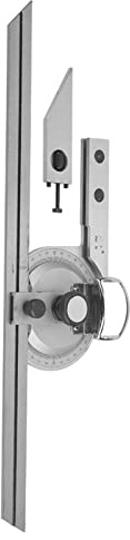 Haofy Universeller Schloss-Progrierer Universal Winkel Finder Universal Goniometer 0-360 Grad Hoher Genauigkeitswinkel Messen Sie Lineal Edelstahl für Bauprofis