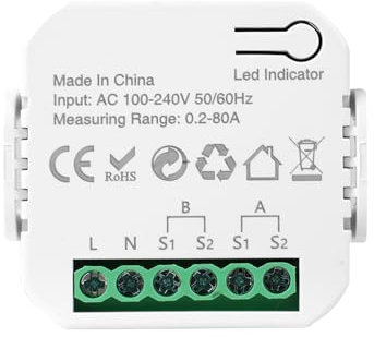 Jadeshay Smart Meter Energy Monitor 80A Misuratore Consumo Elettrico WiFi Misuratore di Energia WiFi con Trasformatore di Corrente Ct Bidirezionale Controllato Compatibile con Tuya Smart