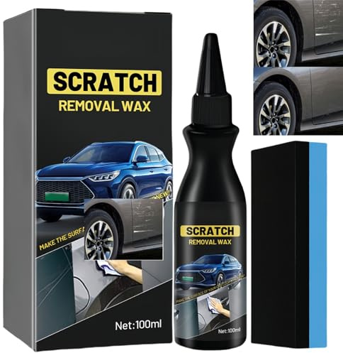 100ML Car Scratch Remover Car Polish,Car Scratch Repair Wax with Sponge,Car Paint Scratch Repair Cream,Quickly Removes Deep Car Scratch,Auto Scratch Remover & Car Polish Kit,Car Scratch Repair Kit