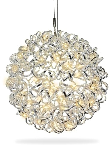 Gartenpirat Kugel 40 cm aus Silberdraht Aluminium 200 LED warmweiß mit Timer Weihnachtsdeko für Innen & Außen