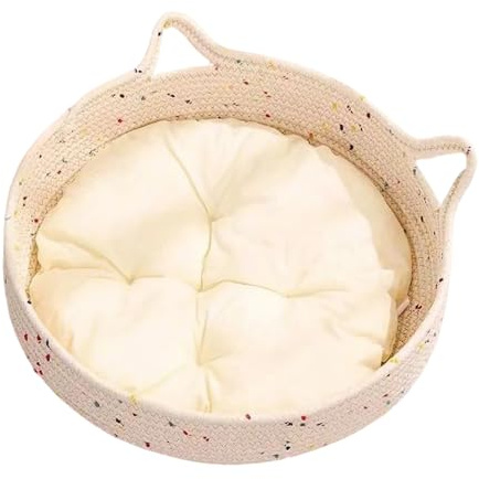 Genérico Cama para Gatos con Forma De Donut - Cama para Gatos Y Perros Pequeños Mascotas | Cojín De Cuerda De Algodón Rascador para Calmante Hogar Interior Exterior Decoración