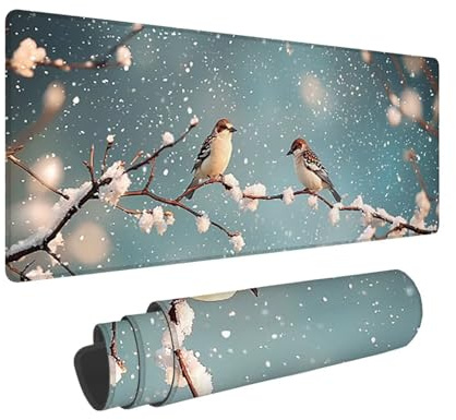Tapis de Souris de Jeu, 1400 x 600 mm XXL Tapis Souris Gaming Grand, Antidérapant Étanche, Extended Long Clavier Mouse Pad, Accessoire Bureau, pour Gamer, Ordinateur, PC, Cadeaux (Oiseaux) X-588
