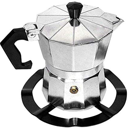 SIXRUN Soporte para Estufa Moka, Soporte para de Acero, Anillo de para Estufa de Gas con Estabilizador para Ollas Pequeñas, Sartenes, Hervidores, Accesorios de Cocina (BLACK)