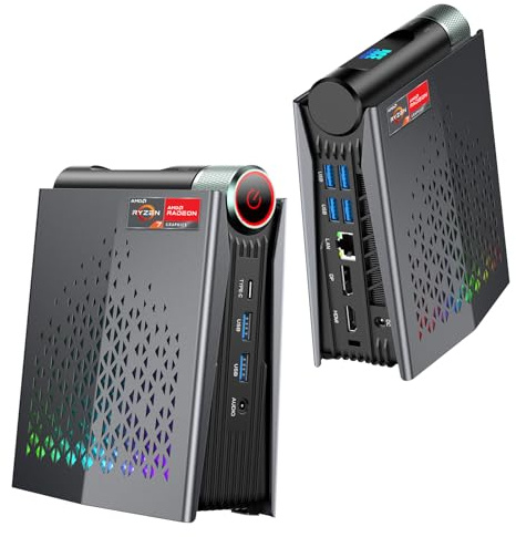 ACEMAGICIAN S3A Gaming Mini PC,AMD Ryzen 7 H 255 (Upgraded 8745HS，up to 4.9GHz) 16GB LPDDR5 RAM 512GB SSD, Desktop Computer Radeon 780M Graphics, 2X M.2 2280 Storage Expansion, 2.5GbE, HDMI 2.1,USB4
