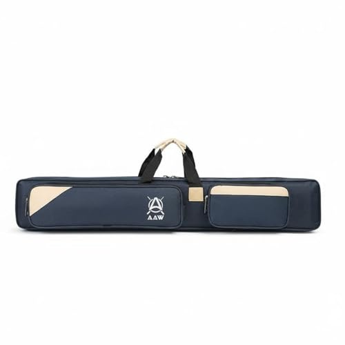 Ronyme Étui de Billard Sac Housse Porte-queues Support Organisateur Rembourré en Tissu Oxford Solide Protection Contre Chocs et Rayures Poches pour Outils, Bleu