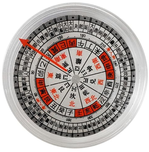 SEWACC Feng Shui Kompass Tragbarer Chinesischer Kompass aus Acryl Glatte Oberfläche Leicht Vintage Retro Design für Homeschooling und Shop