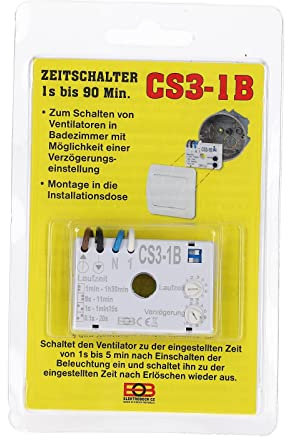 LUTH Premium Profi Parts Zeitschalter Timer für Badlüfter CS3-1B Badventilatoren Zeitschaltuhr Ventilator Nachlaufrelais elektronisch Unterputz