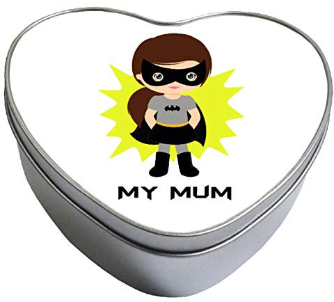 My Custom Style Scatola Cuore in Latta #FestaMamma BatMum# 13x15 h5