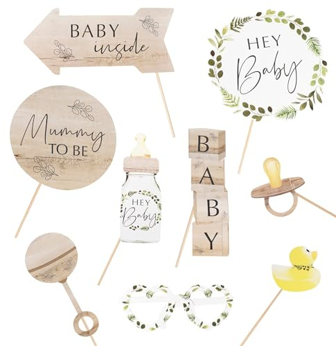 10 Hey Baby Babyparty Foto Requisiten