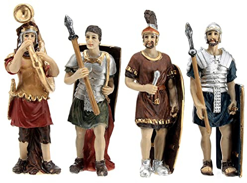 Holyart Crèche de Pâques: Quatre santons de Soldats Romains 10 cm