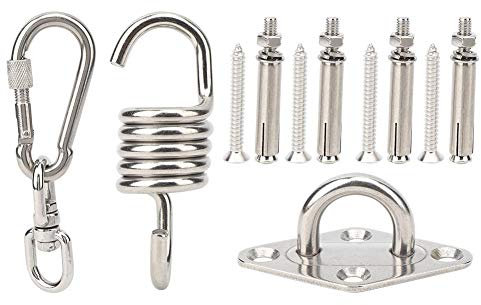 Alomejor 360 ° Hängemattenhaken Edelstahl Schaukel Hängeset Hängematten Hängeset Pad Augenplatten Lagerzelt und Accessoires