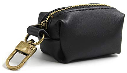 YOURPAI Hundekotbeutelspender, Outdoor Protable Hundekotbeutelspender PU Pouch Pet Pick Up Poop Bags Holder schwarz