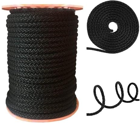 Kacperek - Seil 5mm - Schnur Reißfest - Starke Leine aus Polypropylen, Schwarz - für Segelsport, Garten, Haushalt, LKW - Als Wäscheleine geeignet - 250m