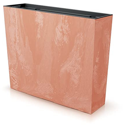 URBNLIVING Tall Concrete Rectangle Planter Floor Standing Indoor Outdoor Patio Plant Pot (Terracotta)