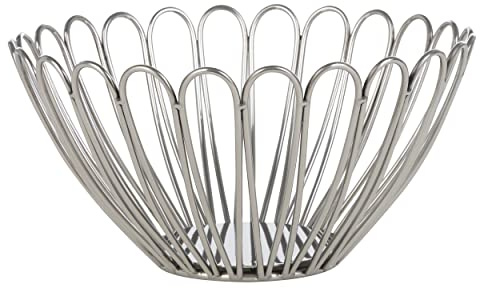 EGLO LIVING Dekoschale Ueda, elegante Schale zum Dekorieren | runder Deko Korb aus Metall in Chrom-Optik, Dekoschüssel Ø 27 cm