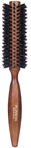 Plisson – Cepillo de pelo para mujeres y hombres, 12 filas, cepillo tradicional, madera natural, 100% puro pelo de jabalí – Fabricación francesa