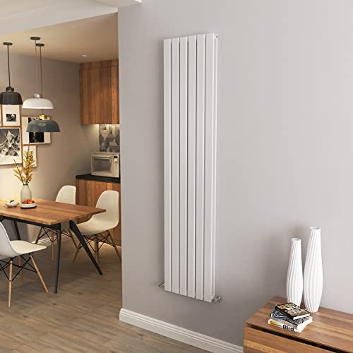 White Vertical Radiator Double Column Flat Panel Central Heating Radiators 1800 * 408mm