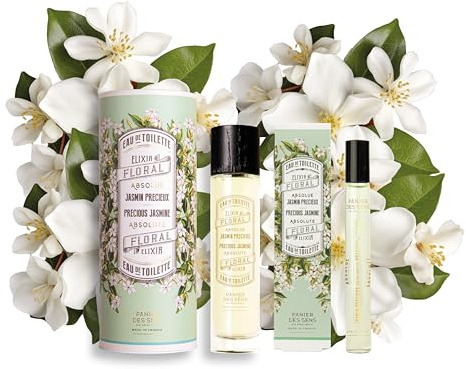 Panier des Sens - Roll-on + Eau de Toilette Pack för kvinnor - Jasmin - Dam kropp & hår parfym - blommig doft - parfym tillverkad i Frankrike - 50 ml + 10 ml